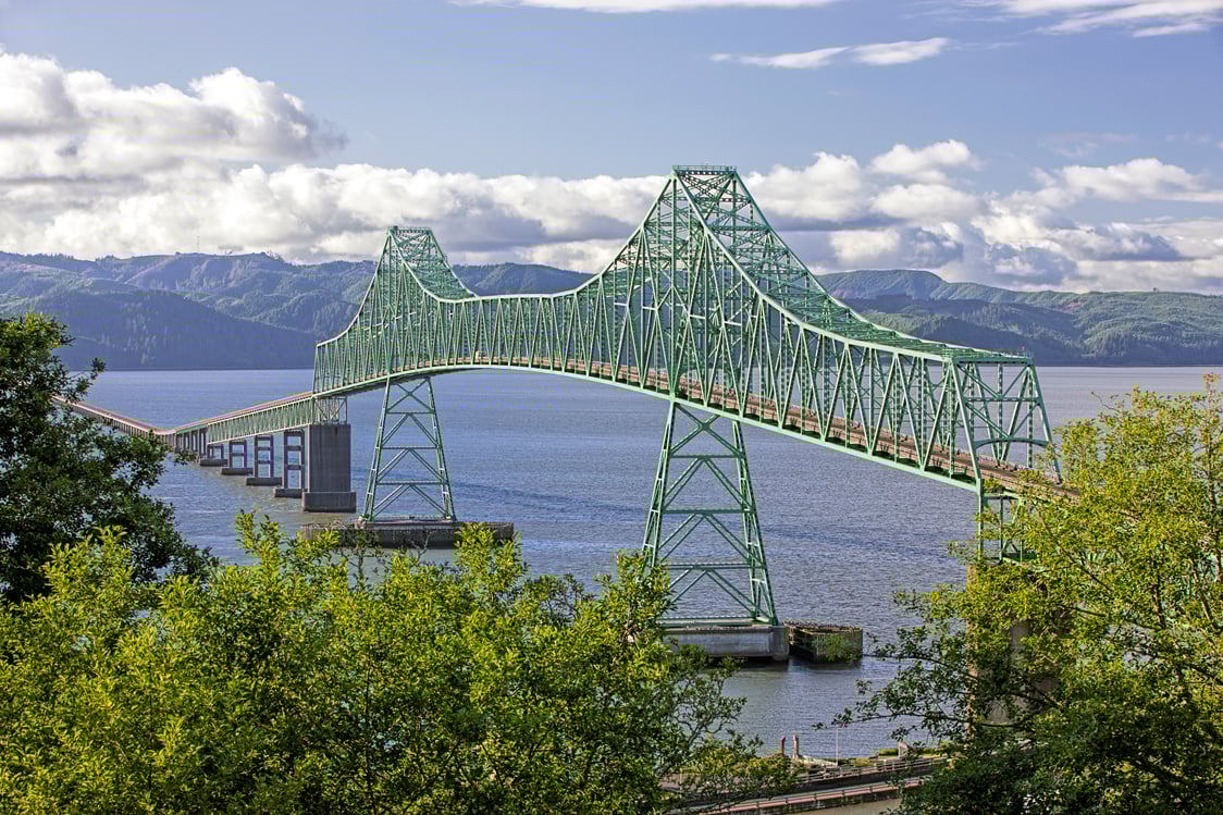 Astoria Megler Bridge in Astoria, Oregon.